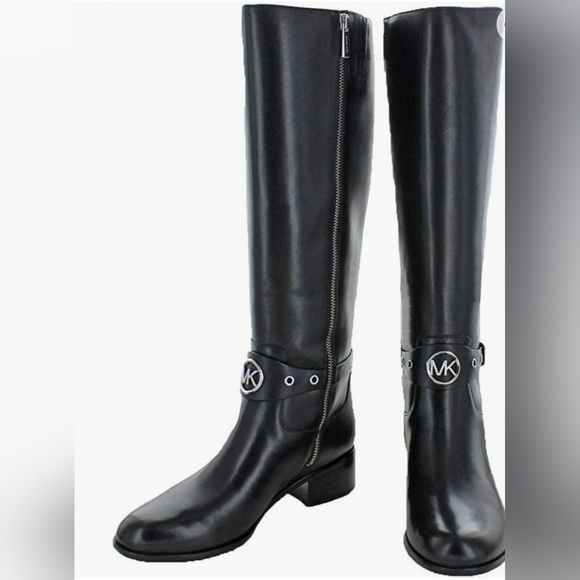 Michael Kors Leather Round Toe Knee High Boots Size 8 - Picture 2 of 16
